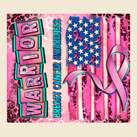 Warrior Breast Cancer And American Flag Premium Tee | Teevron