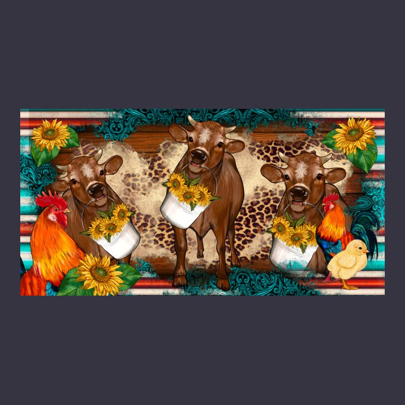 Western Cow Cockerel Chick  Serape Leopard Sunflowers License Plate Te Vintage Hoodie by BarkalooDesign | Teevron