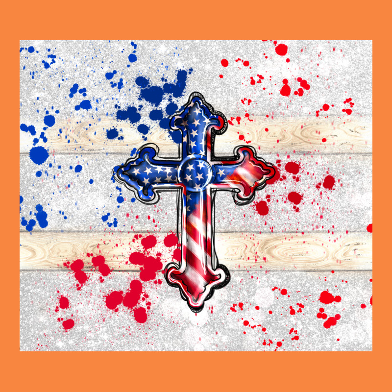 4th Of July Flag Cross Premium Sweatshirt by TumblerDesignByShophia | Teevron