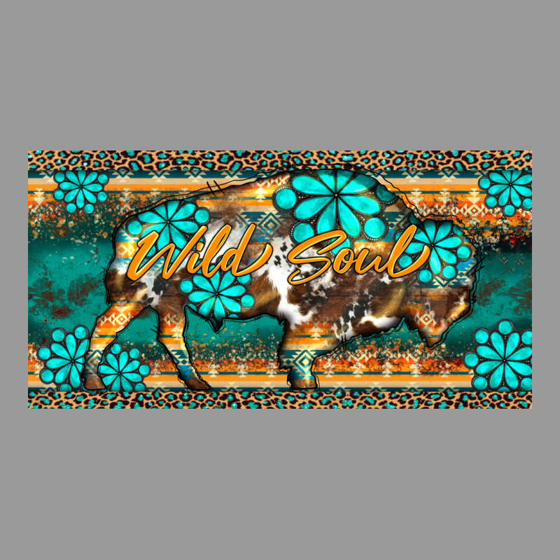 Western  Bison Wild Soul Turquoise's Gemstones  License Plate Template Vintage Hoodie by BarkalooDesign | Teevron