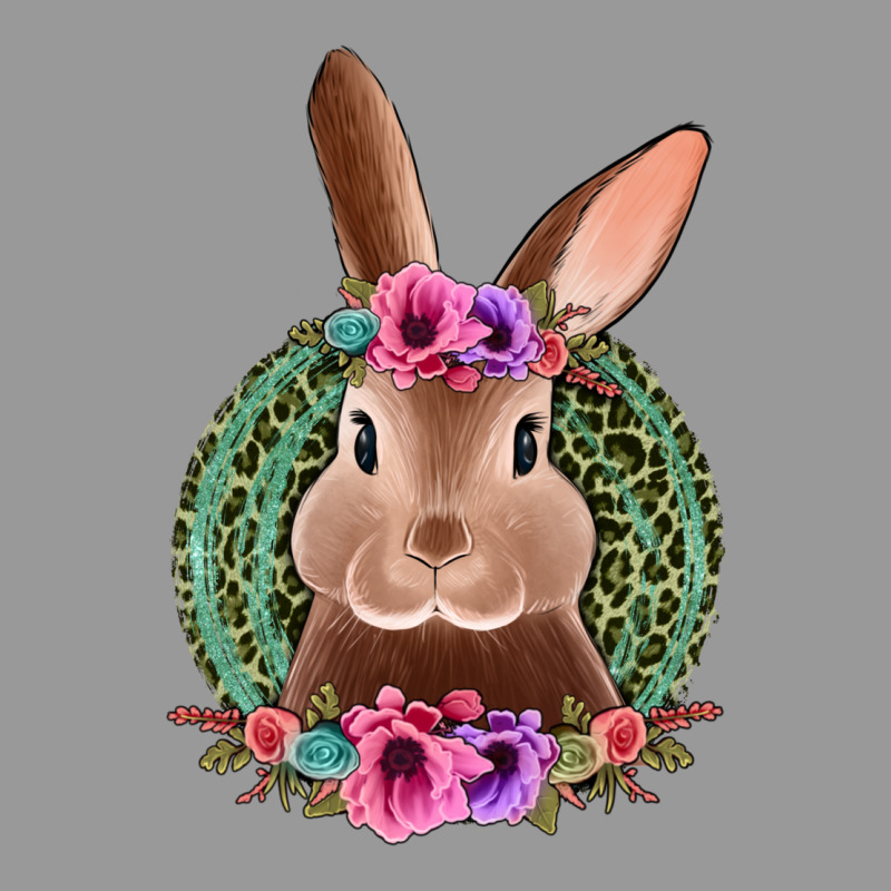 Western Leopard And Flowers Easter Bunny Vintage Hoodie by Jasminsmagicworld | Teevron