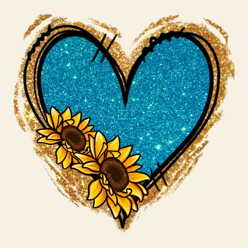 Gold Glitter Sunflower Blue Heart Vintage Tee by Jasminsmagicworld | Teevron