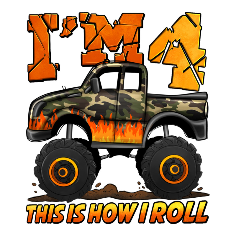 I'm Four This Is How I Roll Monster Truck Birthday Zipper Hoodie by Jasminsmagicworld | Teevron