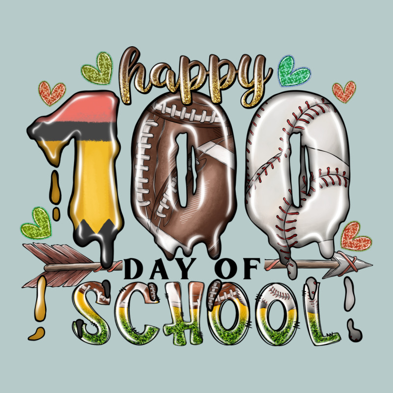 Happy 100 Day Of School American Football Baseball Heavy Core Tee by RacoonDesign | Teevron