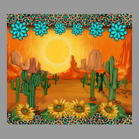 Western Sunset Cactus Sunflowers Gemstones Leopards Vintage Hoodie | Teevron
