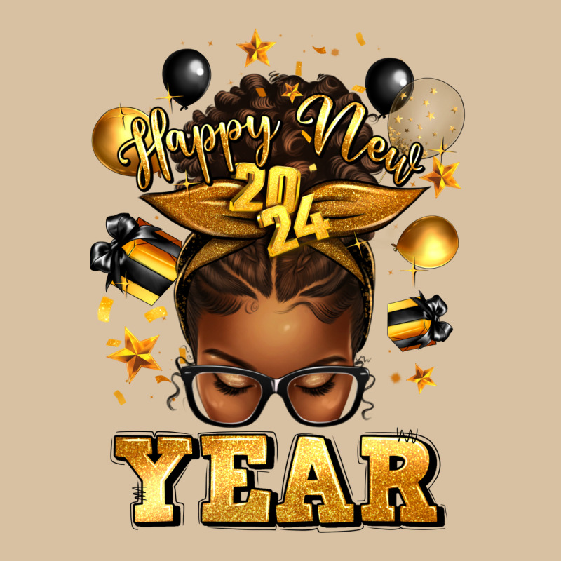 Happy New Year Afro Messy Bun Heavyweight Hoodie by texasbilliewilder | Teevron