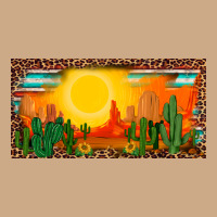 Western  Sunset Cactus Leopard Serape   License Plate Template Vintage Hoodie | Teevron
