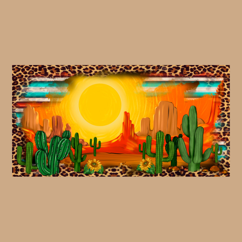 Western  Sunset Cactus Leopard Serape   License Plate Template Vintage Hoodie by BarkalooDesign | Teevron