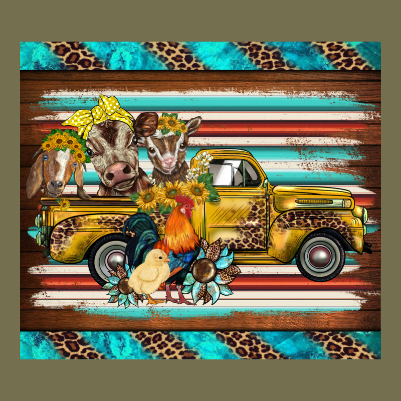 Western Truck Farm Animals Serape Leopard Turquoise's Vintage Hoodie by BarkalooDesign | Teevron