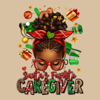 Santas Favorite Caregiver Afro Messy Bun Heavyweight Hoodie | Teevron