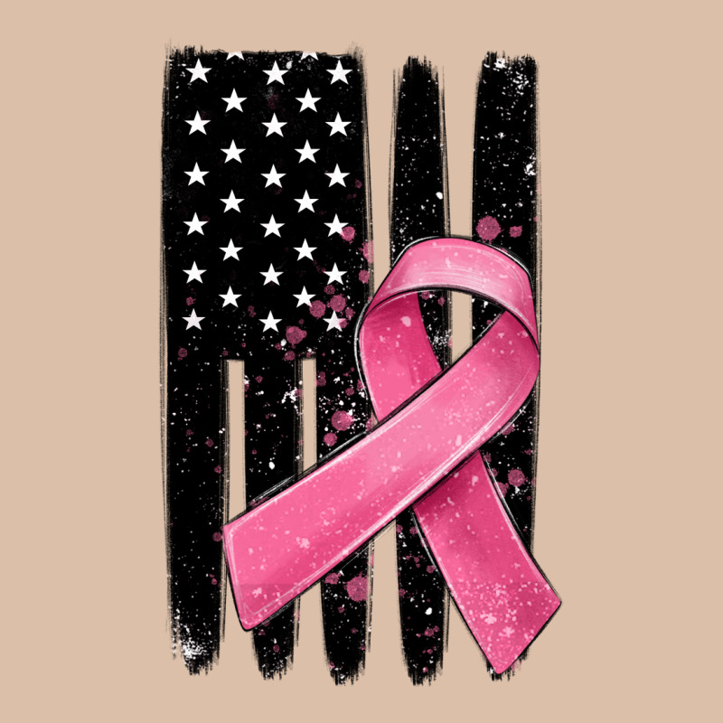 Breast Cancer Ribbon American Flag Urban Heavy Tee by MaliasSmallBusiness | Teevron