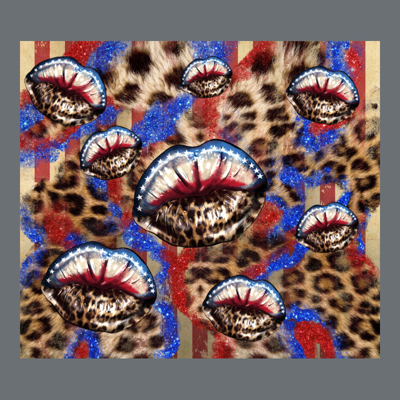 American Flag Lips Leopard  Tumbler Premium Hoodie by HowdyJamesFarm | Teevron