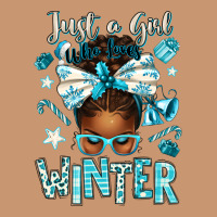 Just A Girl Who Loves Winter Afro Messy Bun Heavyweight Hoodie | Teevron