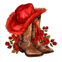 valentines day cowboy boots red  and roses | Teevron