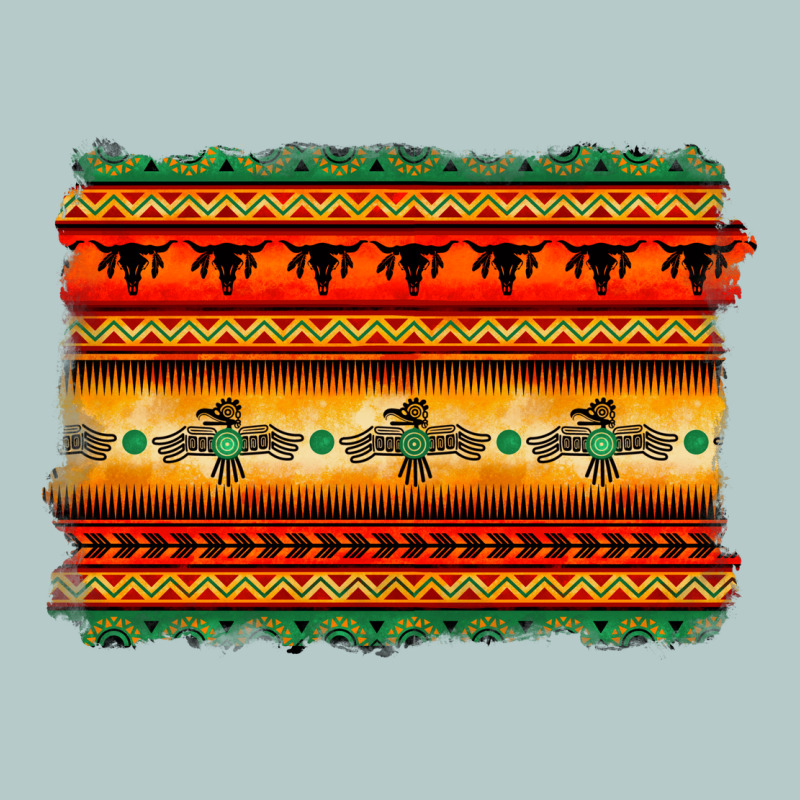 Bullskull Thunderbird Aztec Pattern Warm Colors Heavy Core Tee by BarkalooDesign | Teevron