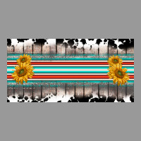 Western Cowhide Serape Sunflower Mama License Plate Vintage Hoodie | Teevron