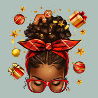 Christmas Afro Messy Bun Heavyweight Hoodie | Teevron