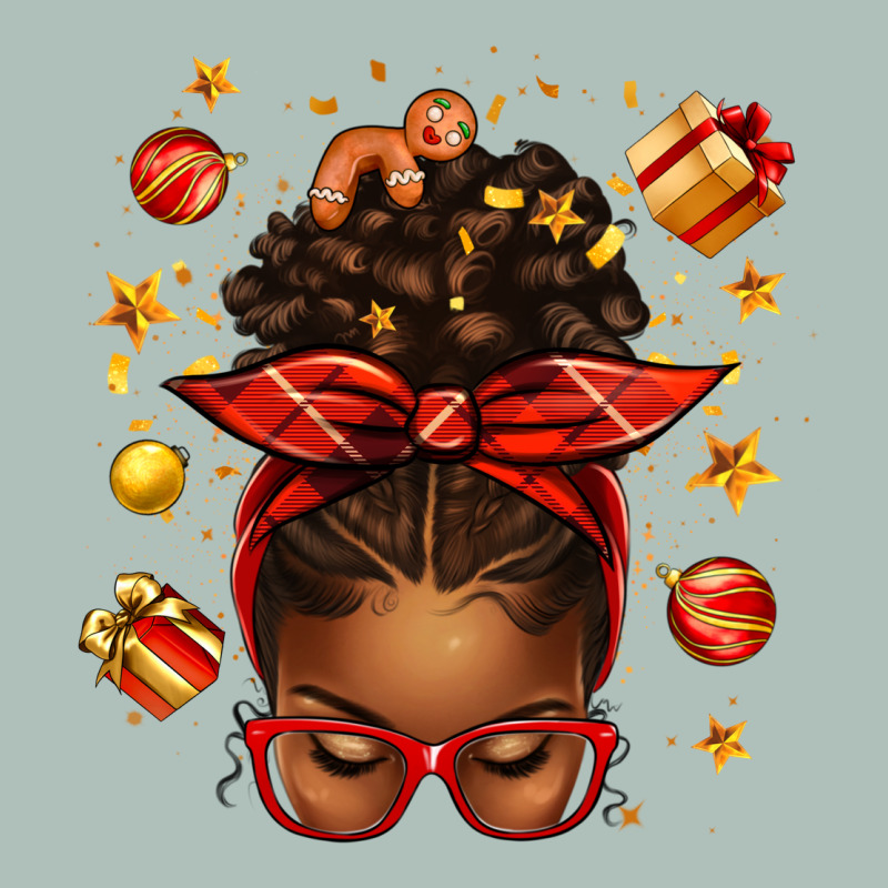 Christmas Afro Messy Bun Heavyweight Hoodie by texasbilliewilder | Teevron