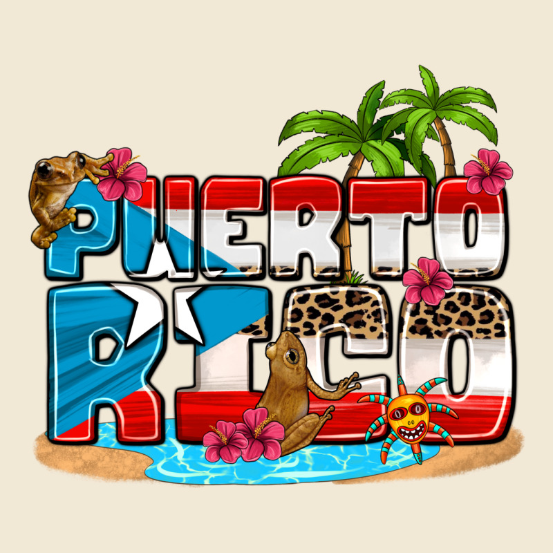 Puerto Rico And Flowers With Frog Premium Tee by AdoDesignShop | Teevron