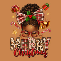 Merry Christmas Afro Messy Bun Heavyweight Hoodie | Teevron
