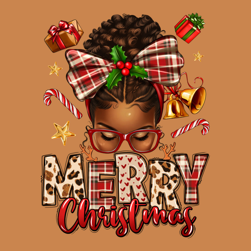 Merry Christmas Afro Messy Bun Heavyweight Hoodie by texasbilliewilder | Teevron