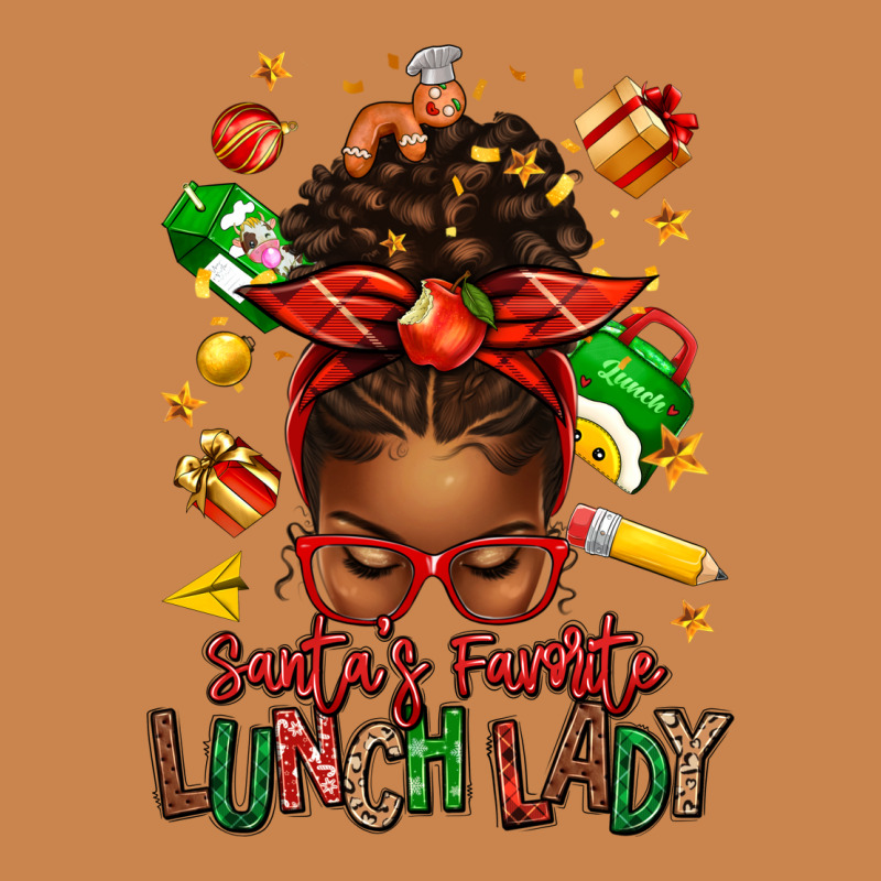 Santas Favorite Lunch Lady Afro Messy Bun Heavyweight Hoodie by texasbilliewilder | Teevron