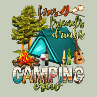 Fires Friends Drinks Camping Crew Long Sleeve Tee | Teevron