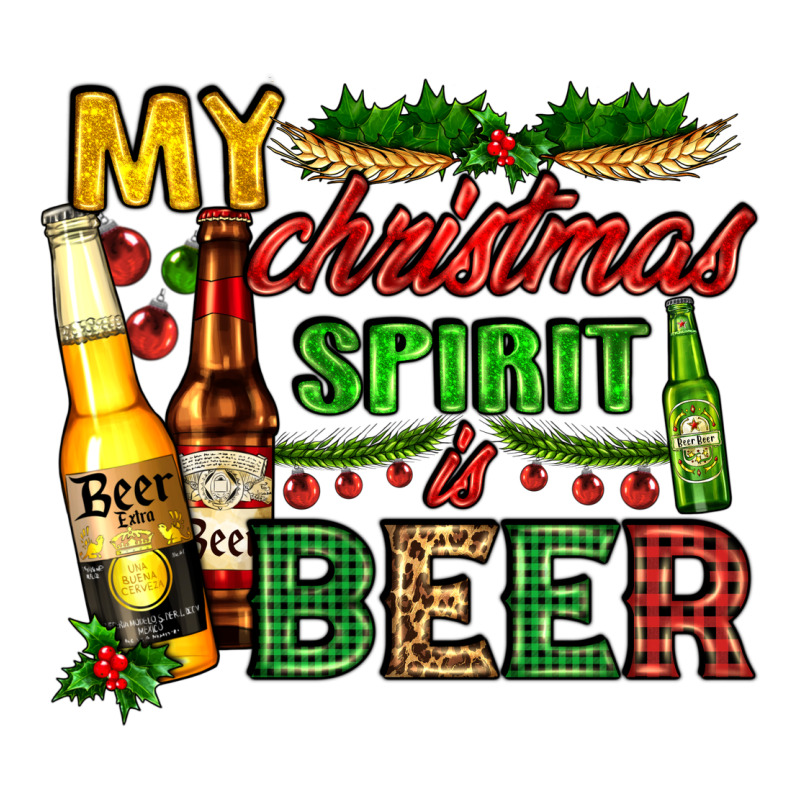 My Christmas Spirit Is Beer With Beer Bottles Premium Tee by AdoDesignShop | Teevron