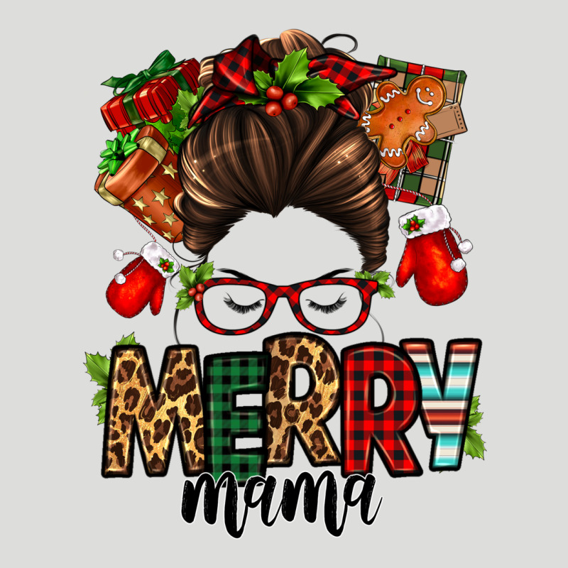 Christmas Merry Mama Messy Bun Zipper Hoodie by Jasminsmagicworld | Teevron