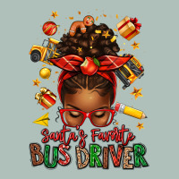 Santas Favorite School Bus Driver Afro Messy Bun Heavyweight Hoodie | Teevron