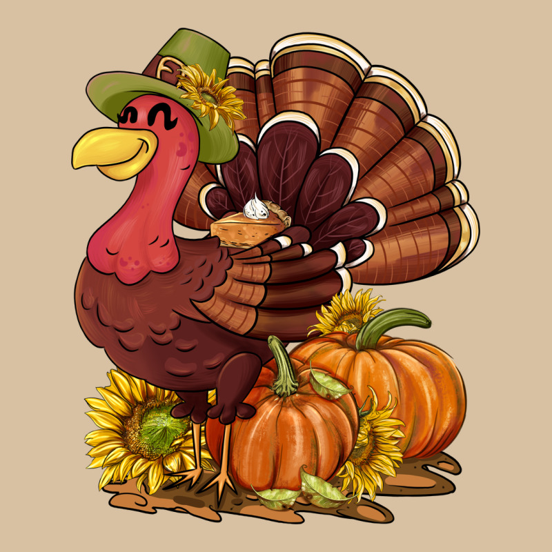 Thanksgiving Turkey With Pumpkin And Sunflower Heavyweight Hoodie by NancyCooperArtShop | Teevron