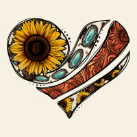 Western Sunflower Cowhide  Heart Vintage Tee | Teevron
