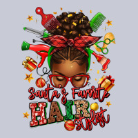 Santas Favorite Hair Stylist Afro Messy Bun Heavyweight Hoodie | Teevron