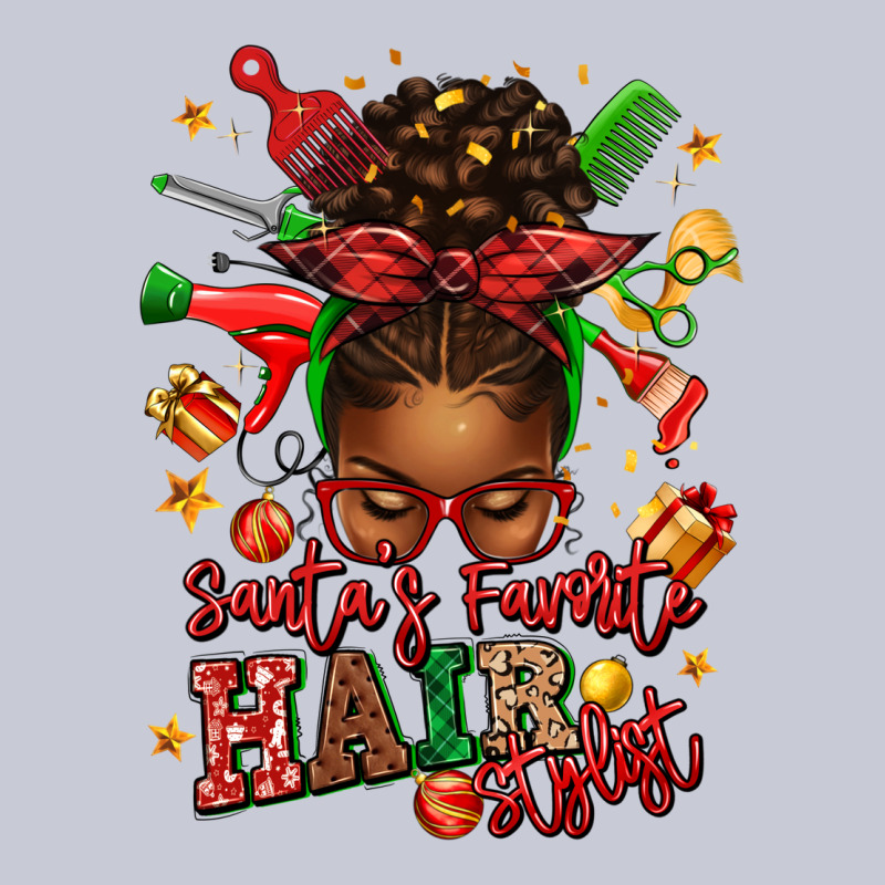 Santas Favorite Hair Stylist Afro Messy Bun Heavyweight Hoodie by texasbilliewilder | Teevron