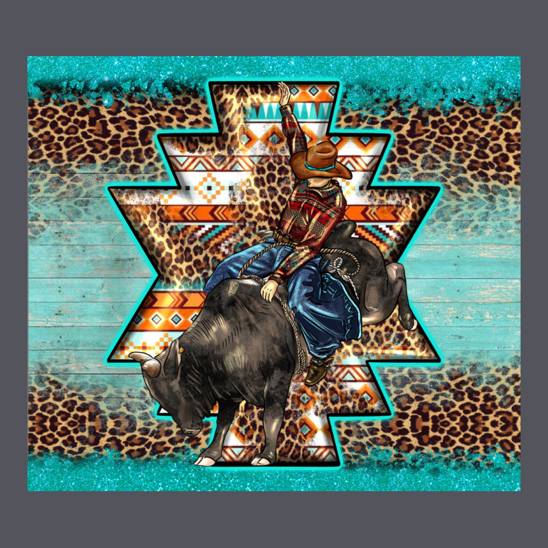 Western Rodeo Bullfighter Aztec Leopard Turquoise Vintage Hoodie by BarkalooDesign | Teevron