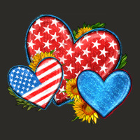 Usa Flag Hearts With Sunflower Heavy Core Tee | Teevron