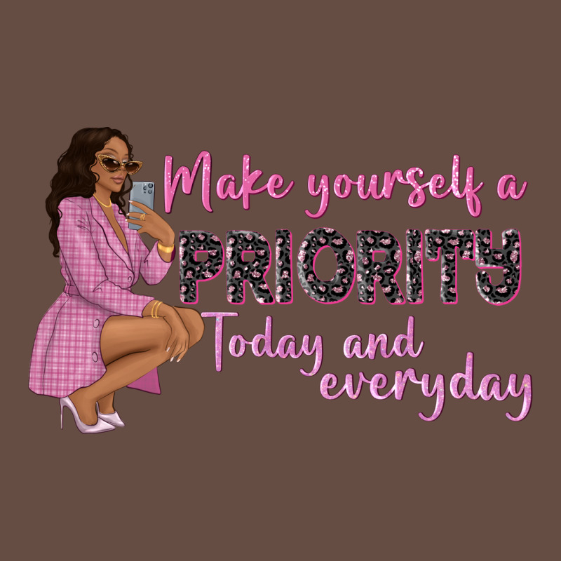 Make Yourself A Priority Today And Everyday Afro W Long Sleeve Tee by NancyCooperArtShop | Teevron