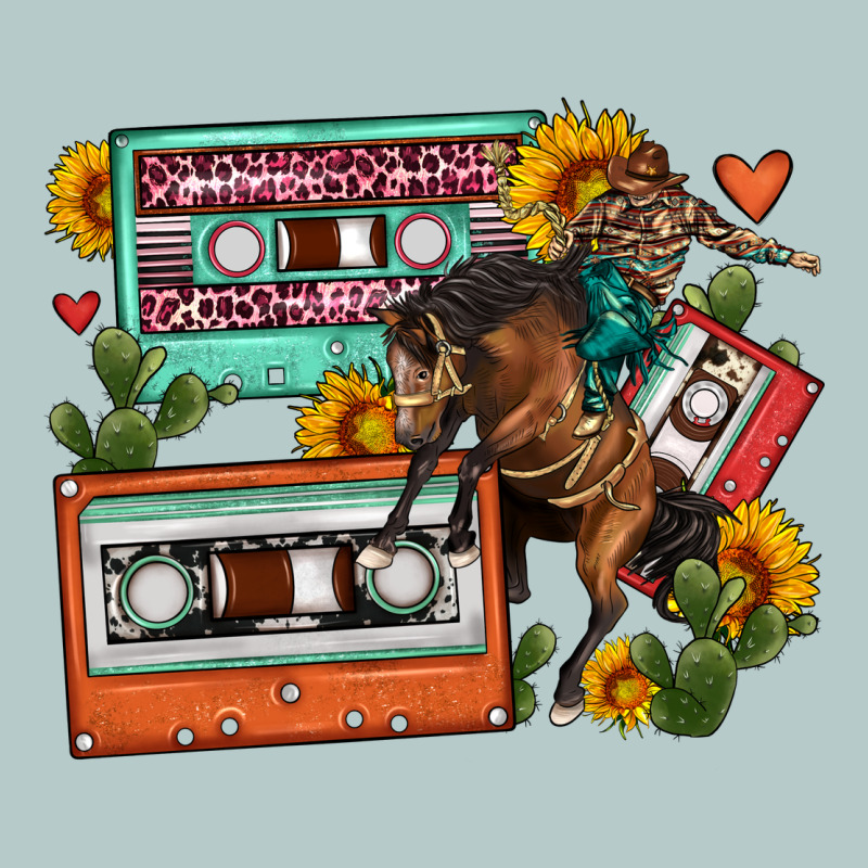 Rodeo Sunflower Cactus Cassette Heavy Core Tee by FaDigitalArtStudio | Teevron