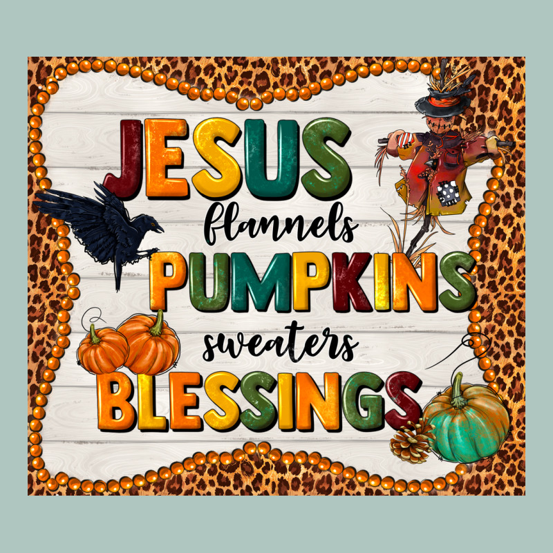 Jesus Flannel's Pumpkins Blessings Premium Sweatshirt by TumblerDesignByShophia | Teevron