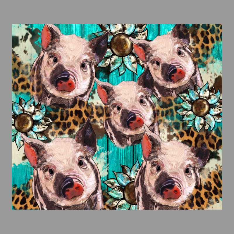 Western Cowhide Sunflower Baby Pig Vintage Hoodie by BarkalooDesign | Teevron