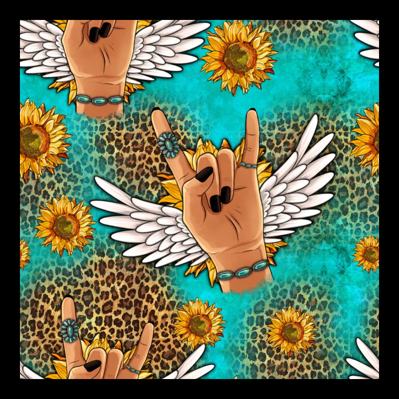 Rock N Roll Hands Seamless Pattern Ladies Tee by HRA Design Shop | Teevron