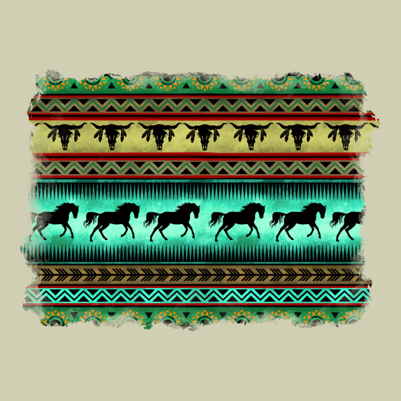 Turquoise Aztec Bullskull And Horse Heavy Core Tee by BarkalooDesign | Teevron