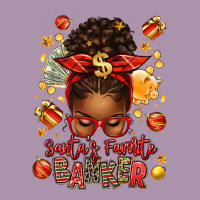 Santa Favorite Banker Afro Messy Bun Heavyweight Hoodie | Teevron