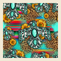 Western Turquoise Thunderbird Seamless Pattern Ladies Tee | Teevron