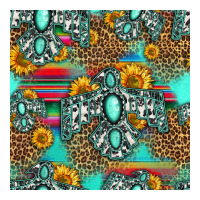 western turquoise thunderbird seamless pattern | Teevron