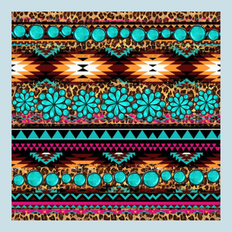 Aztec Turquoise Gemstone Seamless Pattern Ladies Tee by HRA Design Shop | Teevron