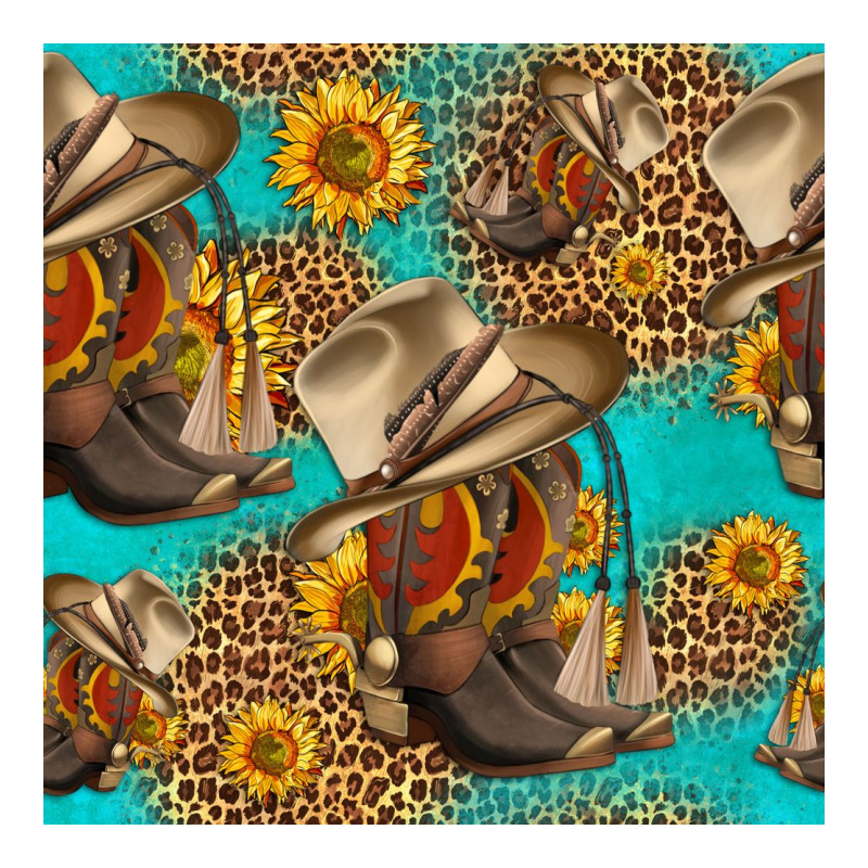 Western Boots And Hat Seamless Pattern Ladies Tee by HRA Design Shop | Teevron