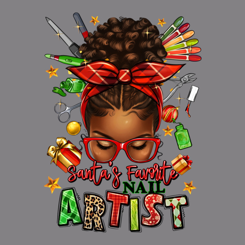 Santa's Favorite Nail Artist Afro Messy Bun Heavyweight Hoodie by texasbilliewilder | Teevron