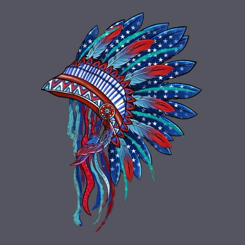 Indian Headdress With American Flag Vintage Hoodie by BarkalooDesign | Teevron