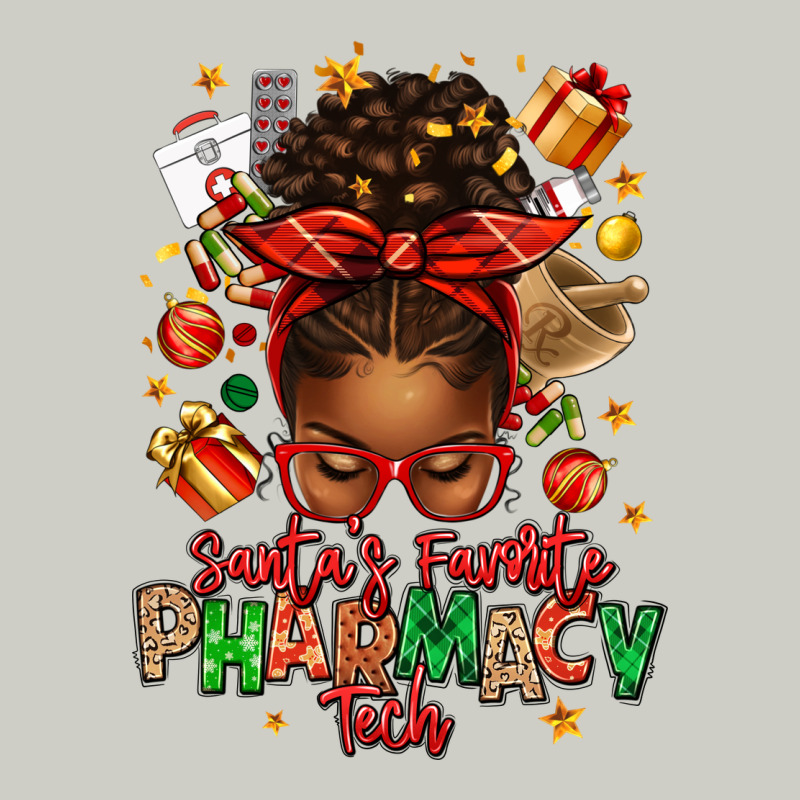 Santas Favorite Pharmacy Tech Afro Messy Bun Heavyweight Hoodie by texasbilliewilder | Teevron